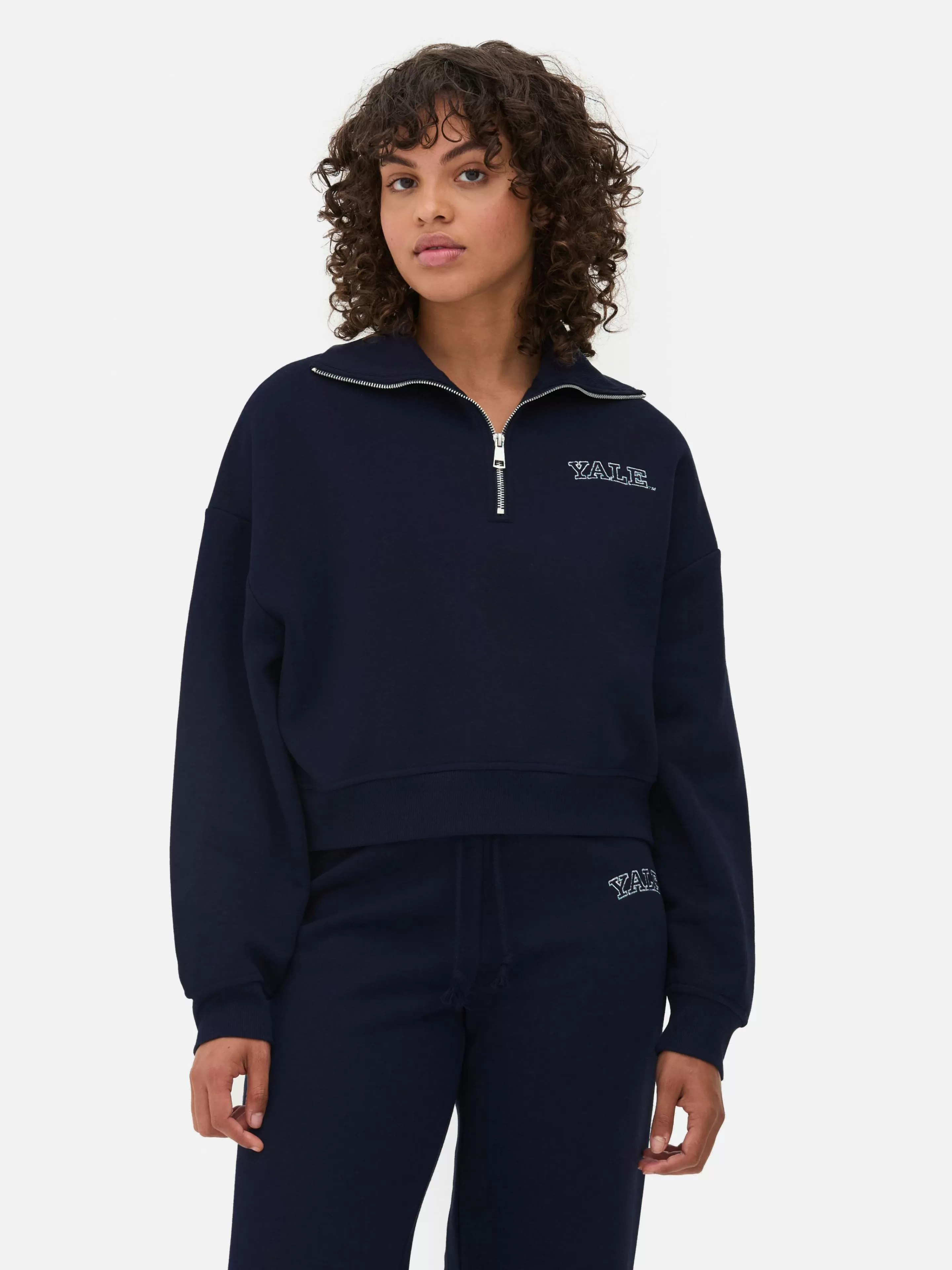 Primark Hoodies Und Sweatshirts | „Yale“ Sweatshirt Mit Halbem Reißverschluss Marineblau