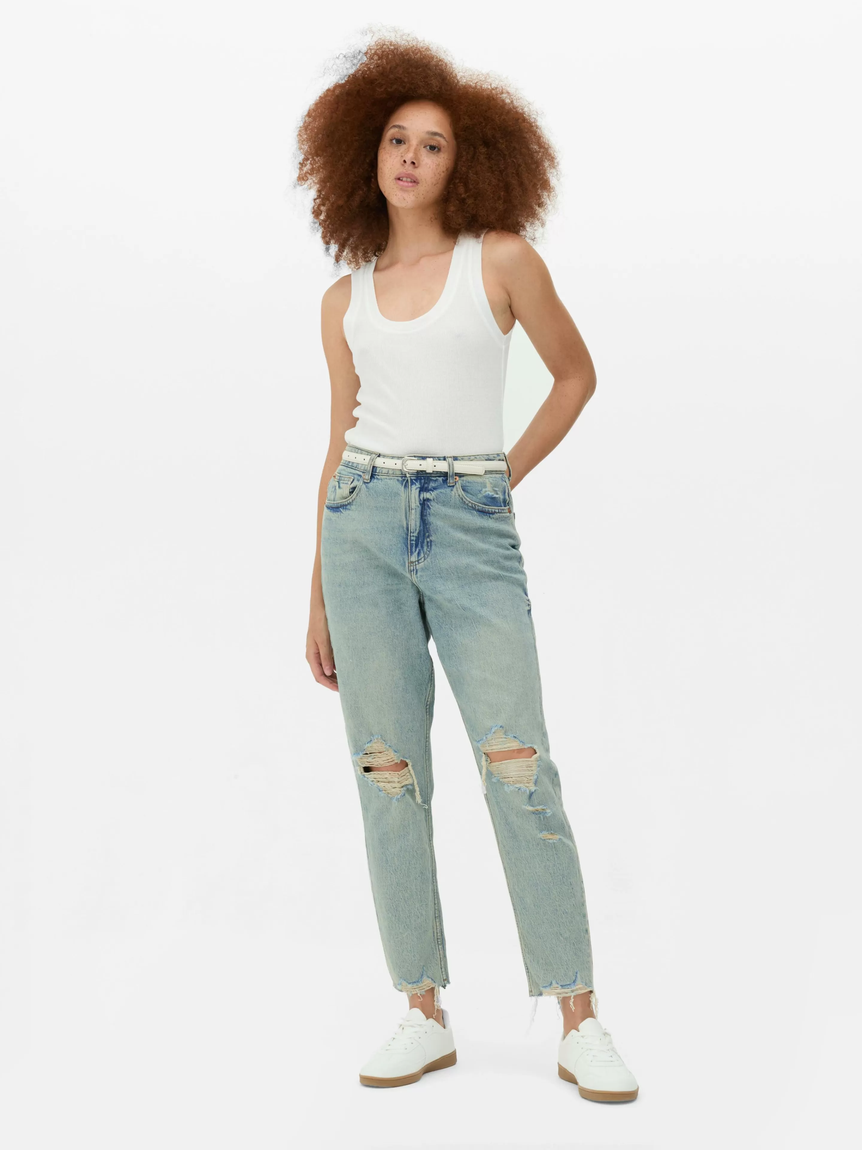 Primark Denim | Jeans | Zerrissene Mom-Jeans Aus Denim Hellblau